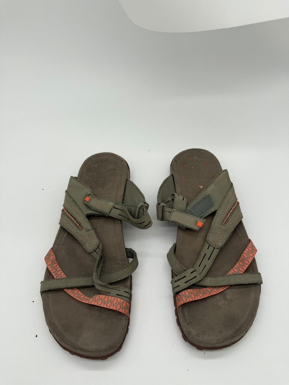 Merrell Sandals Shoes Womens Size 10 Green Leather Strappy Select Grip Comfort